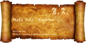 Nyókó Kadosa névjegykártya
